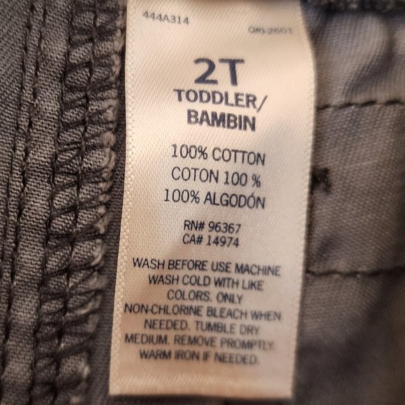 OshKosh B'gosh Toddler Gray Camo Cargo Pants Size 2T - Picture 6 of 8